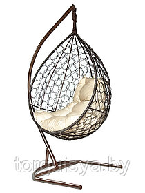 Подвесное кресло-кокон Liverpool шоколадный кокон+бежевая подушка