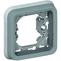 PLEXO - Рамка с супортом для встроен. монтажа 1пост (серый)