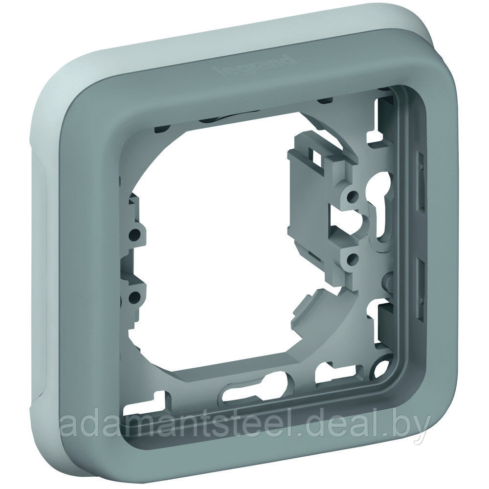 PLEXO - Рамка с супортом для встроен. монтажа 1пост (серый) - фото 1 - id-p138605564