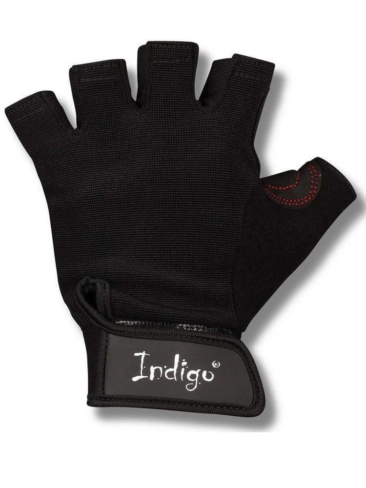 Перчатки для фитнеса INDIGO SB-16-1575 замша+эластан+неопрен (S, M, L, черный)