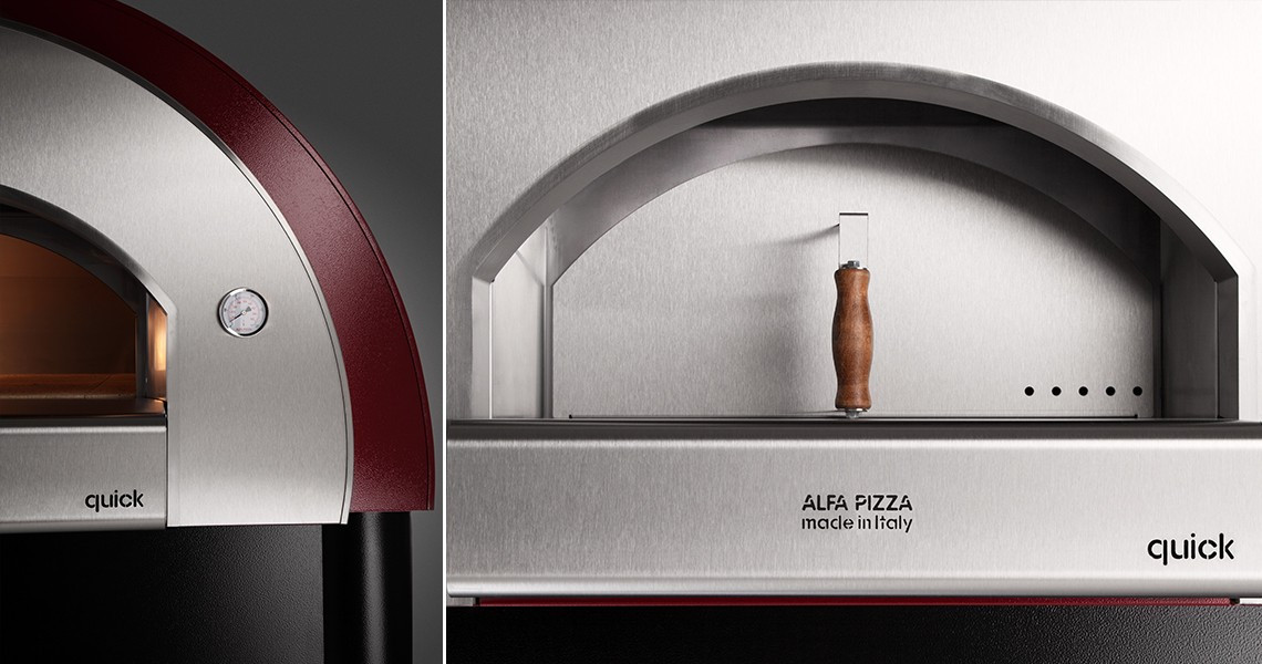 Печь для пиццы на дровах Alfa Quick Wood Top без основания, бордовый - фото 5 - id-p174358431