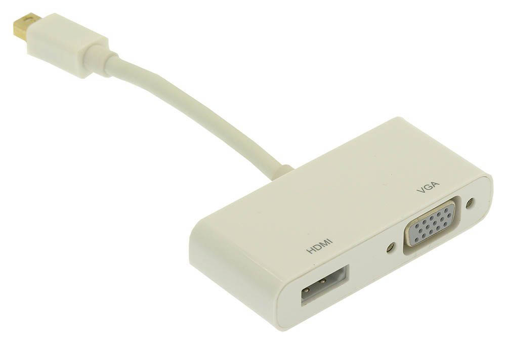 Адаптер - переходник Mini DisplayPort - VGA - HDMI, белый
