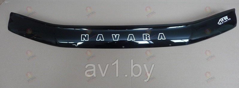 Дефлектор капота (мухобойка) Nissan Navara D40 (2005-2010) / Ниссан Навара (05-10) [NS26] (VT52) - фото 1 - id-p174364021