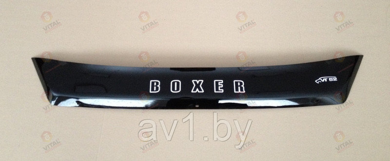 Дефлектор капота (мухобойка) Peugeot Boxer (2014-) короткий до фары / Пежо Боксер [PG19] (VT52) - фото 1 - id-p174364080
