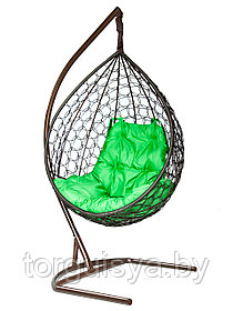 Подвесное кресло-кокон Liverpool шоколадный кокон+ зеленая подушка
