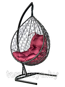 Подвесное кресло-кокон Liverpool шоколадный кокон + бордовая подушка