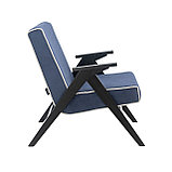 Кресло для отдыха Вест Венге Шпон Verona Denim Blue, кант Verona Light Grey, фото 3