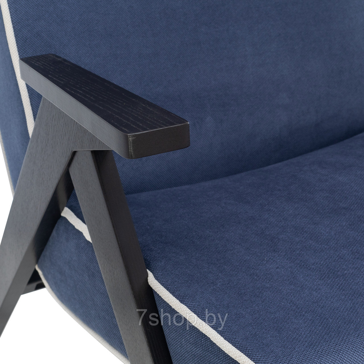 Кресло для отдыха Вест Венге Шпон Verona Denim Blue, кант Verona Light Grey - фото 5 - id-p174375501