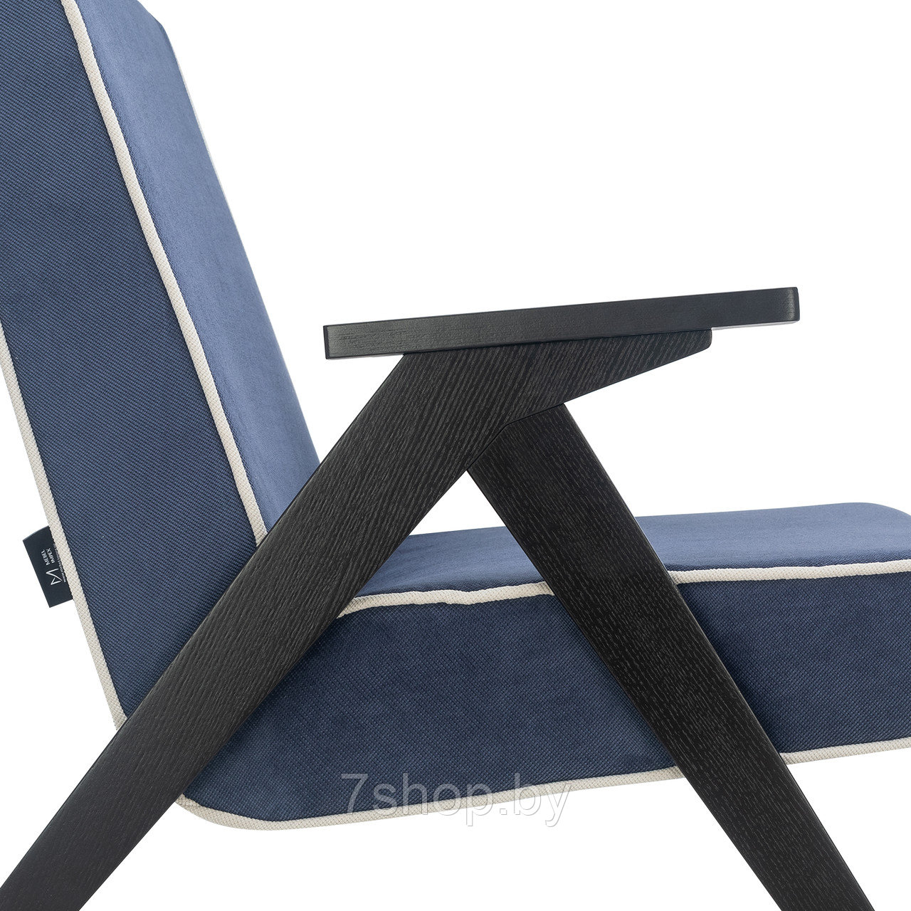Кресло для отдыха Вест Венге Шпон Verona Denim Blue, кант Verona Light Grey - фото 6 - id-p174375501