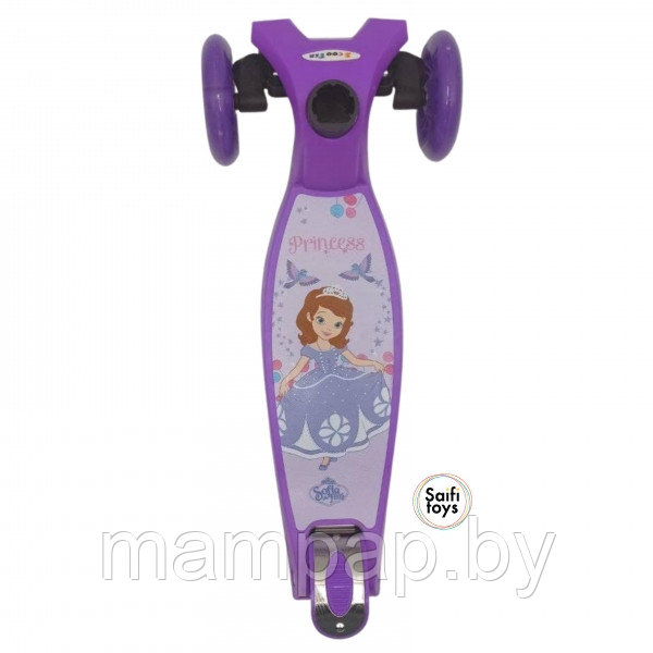 Самокат scooter Maxi 0072R принтованный, 3-х колесный (принцесса)
