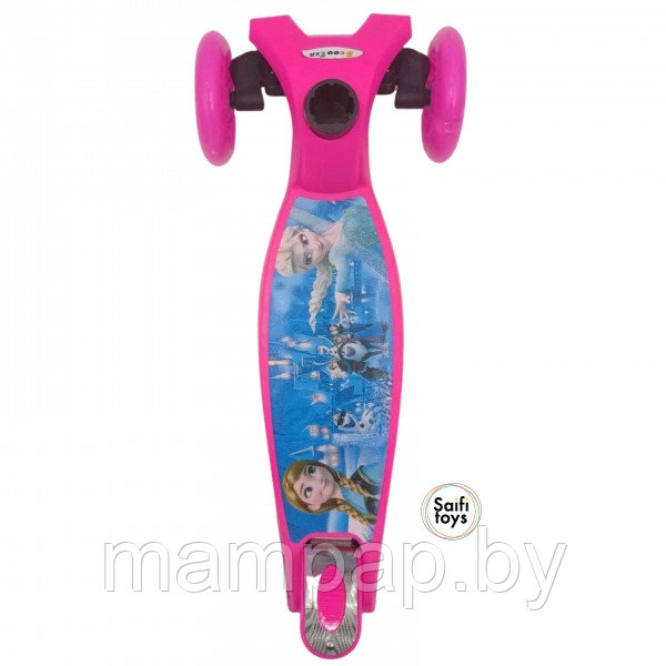 Самокат scooter Maxi 0072R принтованный, 3-х колесный (розовый)