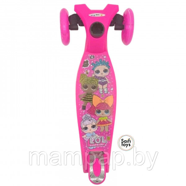Самокат scooter Maxi 0072R принтованный, 3-х колесный (Lol)