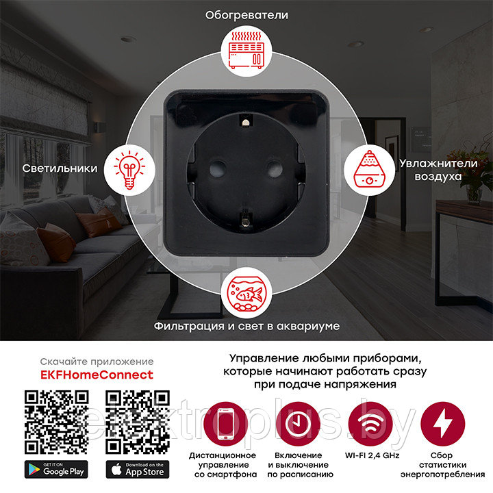 Умная розетка EKF Сonnect Wi-Fi - фото 3 - id-p174390019