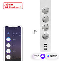 Умный удлинитель c USB Wi-Fi EKF Connect PRO