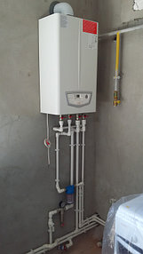 монтаж газ.котла с установкой фильтра на воду,фильтра в систему отопления.
