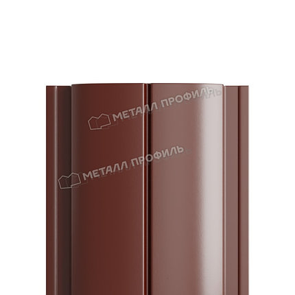 Штакетник металлический МП ELLIPSE-T 19х126 (PURETAN-20-8017-0.5) RAL 8017 Коричневый шоколад, фото 2