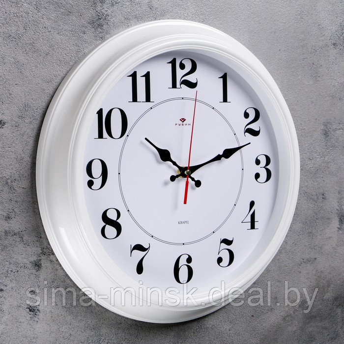 Часы настенные, серия: Классика, "Рубин", 35 см, ободок белый - фото 2 - id-p174466913