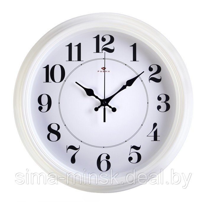 Часы настенные, серия: Классика, "Рубин", 35 см, ободок белый - фото 3 - id-p174466913