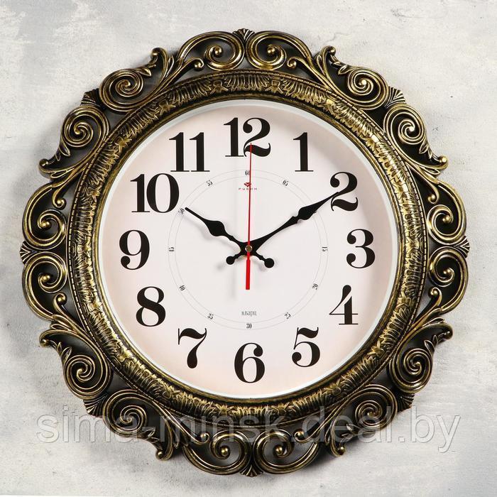 Часы настенные, серия: Интерьер, плавный ход, d=40.5 см, чёрные с золотом - фото 1 - id-p174466530
