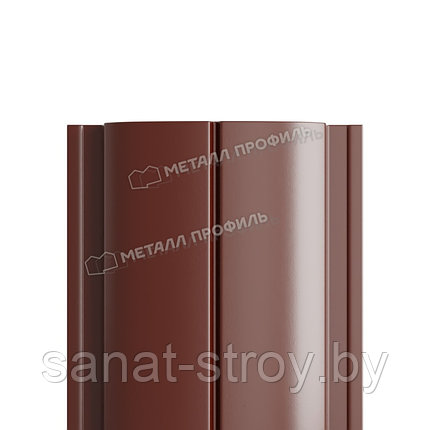 Штакетник металлический МП ELLIPSE-T 19х126 NormanMP (ПЭ-01-8017-0.5)  RAL 8017 Коричневый шоколад, фото 2
