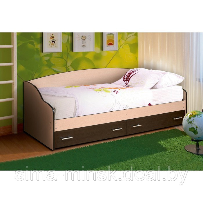 Кровать «Софа №3», 800 × 1900 мм, цвет дуб молочный/венге - фото 1 - id-p174485138
