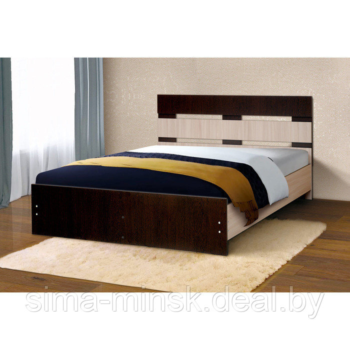 Кровать «Венеция 10», 1200 × 2000 мм, цвет венге/ясень шимо светлый - фото 1 - id-p174492385