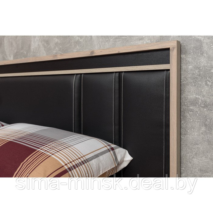 Кровать Люкс Nature 306, 1800 × 2000 мм, без основания, цвет гаскон пайн / чёрный - фото 4 - id-p174492393