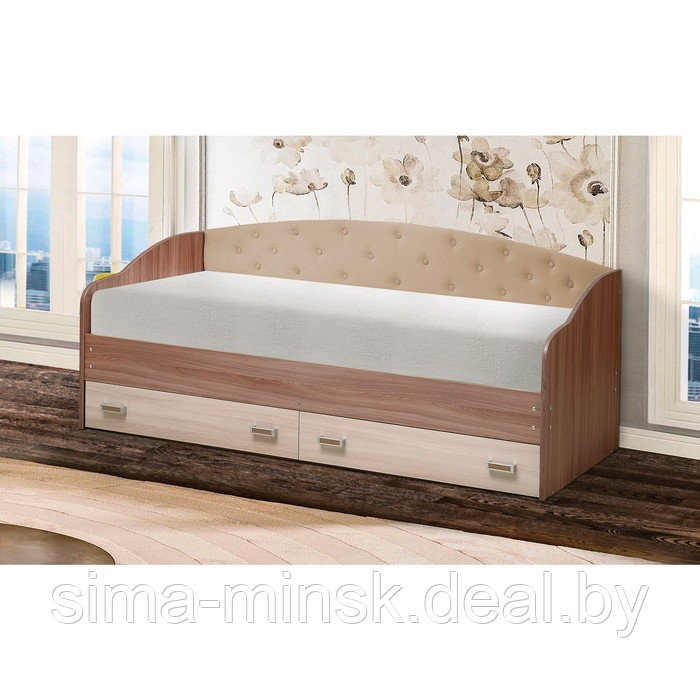 Кровать с мягким изголовьем «Софа №7», 800 × 1900 мм, цвет ясень шимо тёмный/шимо светлый - фото 1 - id-p174485214