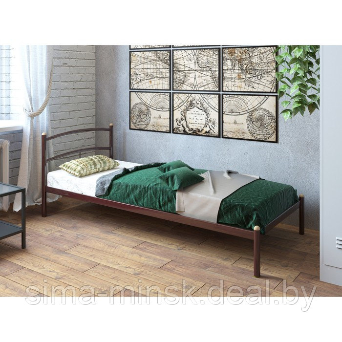 Кровать «Хостел», 800 × 2000 мм, металл, цвет коричневый - фото 1 - id-p174492455