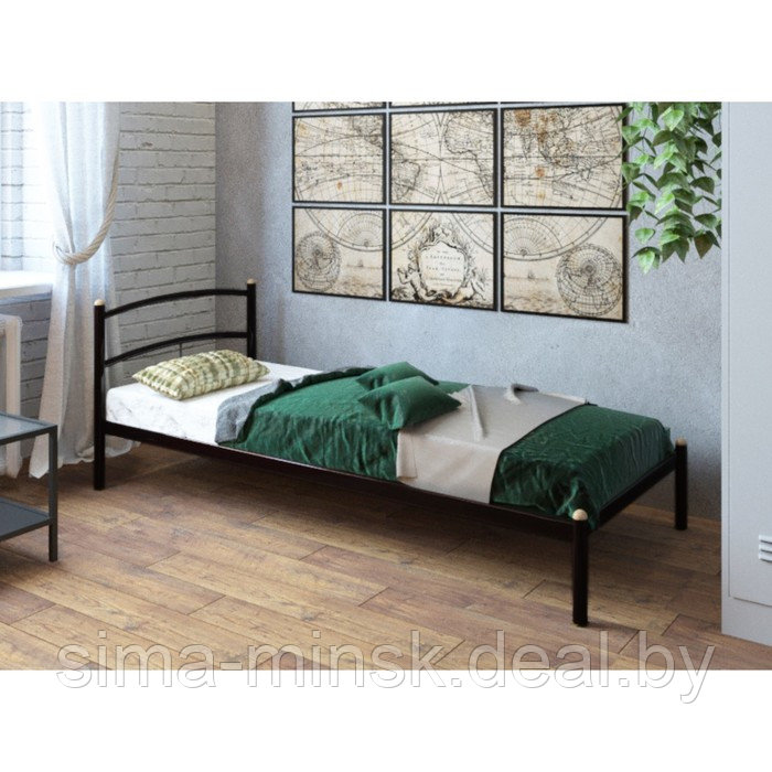 Кровать «Хостел», 800 × 2000 мм, металл, цвет чёрный - фото 1 - id-p174492457