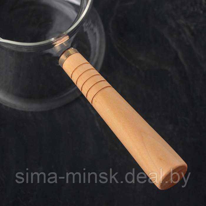 Турка стеклянная «Арабика», 300 мл, 18×8,5×10 см, деревянная ручка - фото 3 - id-p174505333