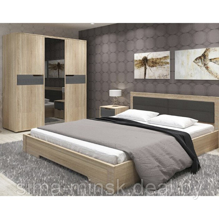 Кровать «Мишель», 1600 × 2000 мм, без основания, цвет дуб сонома / графит - фото 2 - id-p174492516