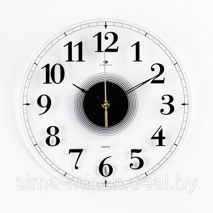 Часы настенные, серия: Интерьер, "Стиль 3", плавный ход, d=30 см, циферблат прозрачный - фото 4 - id-p174466848
