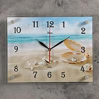 Часы-картина настенные, серия: Море, "Ракушки на песке", плавный ход, 30 х 40 см