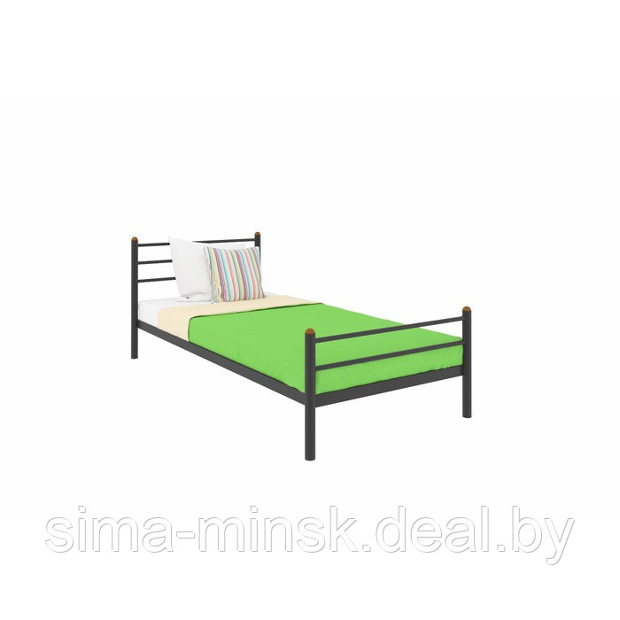 Кровать «Милана Мини Плюс», 800 × 2000 мм, металл, цвет чёрный - фото 1 - id-p174492599