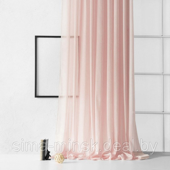 Портьера «Лоунли», размер 500 х 270 см, цвет розовый