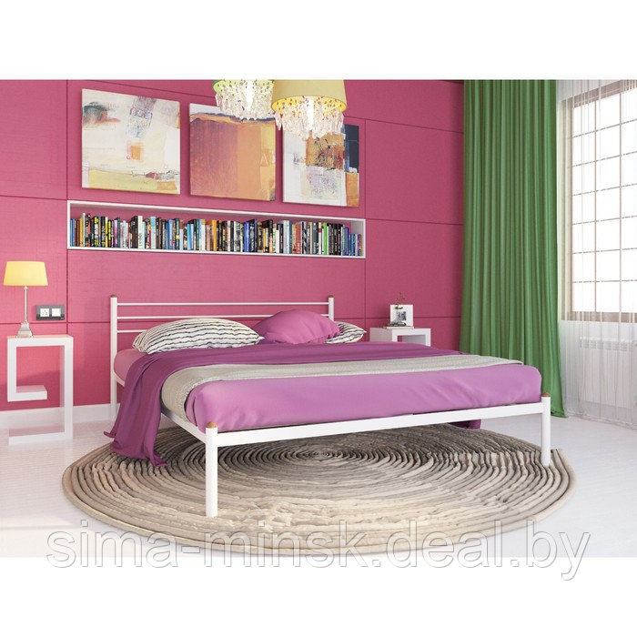 Кровать «Милана», 1200 × 2000 мм, металл, цвет белый - фото 1 - id-p174492750