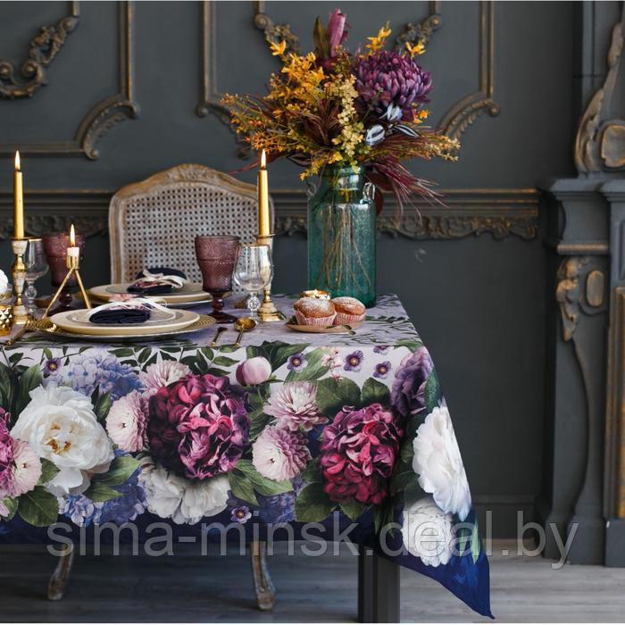 Набор столовый «Этель» «Цветочный этюд», скатерть 110 × 150 см, салфетки 40 × 40 см, 4 шт., хлопок 100 % - фото 1 - id-p174516791