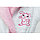 Халат детский «Зайчик», рост 104 см, белый+розовый, махра, фото 5