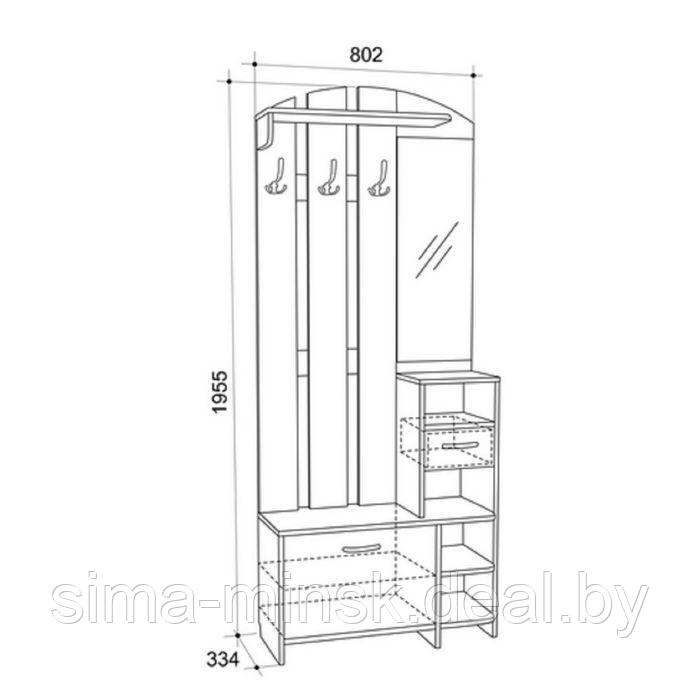 Прихожая универсальная Мила Венге - фото 2 - id-p174492075