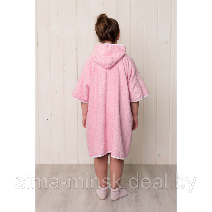 Халат-пончо для девочки, размер 80х100 см, махра, цвет розовый - фото 2 - id-p174513235