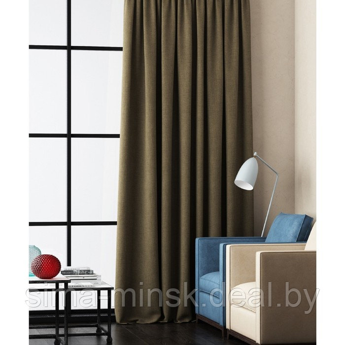 Негорючая портьера «Эклипсо», размер 145 х 280 см, цвет коричневый - фото 1 - id-p174526091