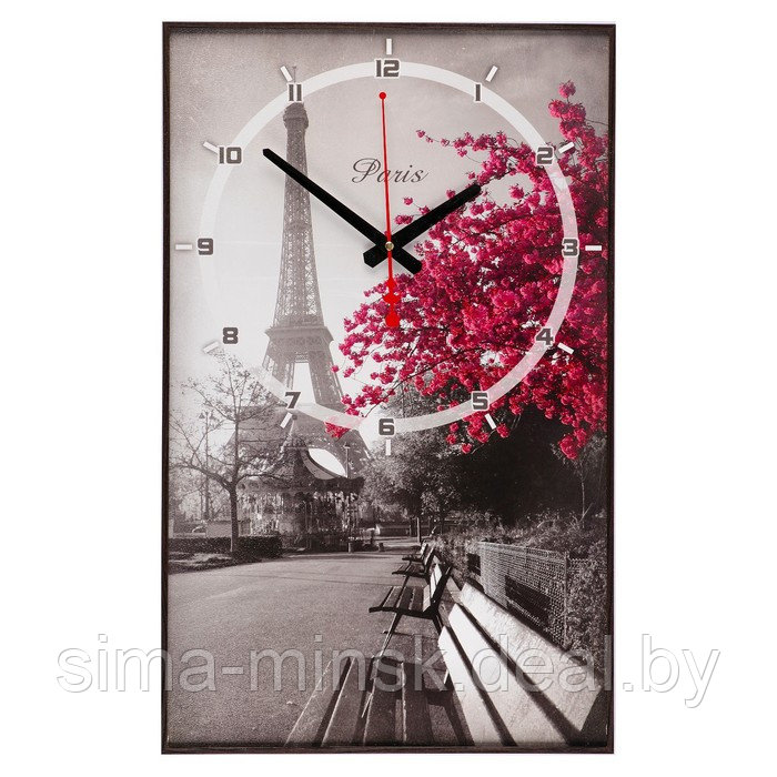 Часы-картина настенные, серия: Город, "Цветущее дерево в Париже", плавный ход, 57 х 35 см - фото 5 - id-p174467694