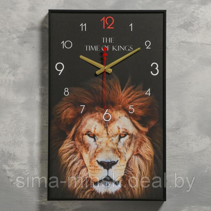 Часы-картина настенные, серия: Животные, "Лев", плавный ход, 57 х 35 х 4 см, 1 АА - фото 1 - id-p174467696