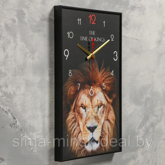 Часы-картина настенные, серия: Животные, "Лев", плавный ход, 57 х 35 х 4 см, 1 АА - фото 2 - id-p174467696