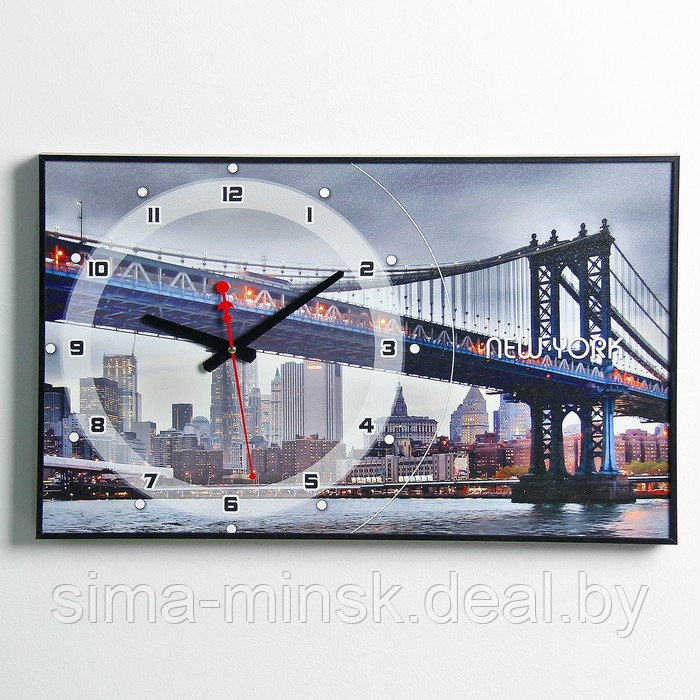 Часы-картина настенные, серия: Город "Бруклинский Мост", плавный ход, 57 х 35 х 4 см - фото 5 - id-p174467717