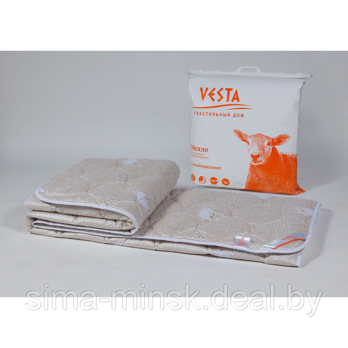 Одеяло зимнее 172х205 см, шерсть мериноса, ткань глосс-сатин, п/э 100% - фото 2 - id-p174518523