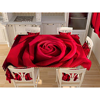 Фотоскатерть «Открытие бордовой розы», размер 145 × 200 см, габардин