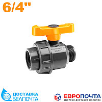 Кран ПВХ шаровый 6/4" ВР-НР AQ-65