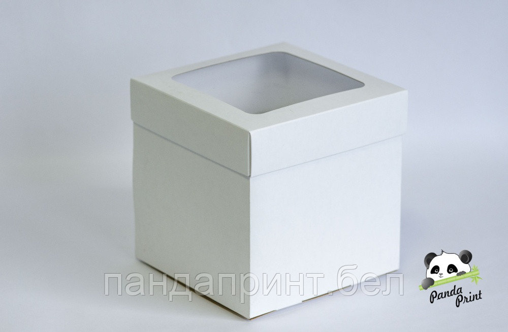 Коробка с прозрачным окном 100х100х95 белая